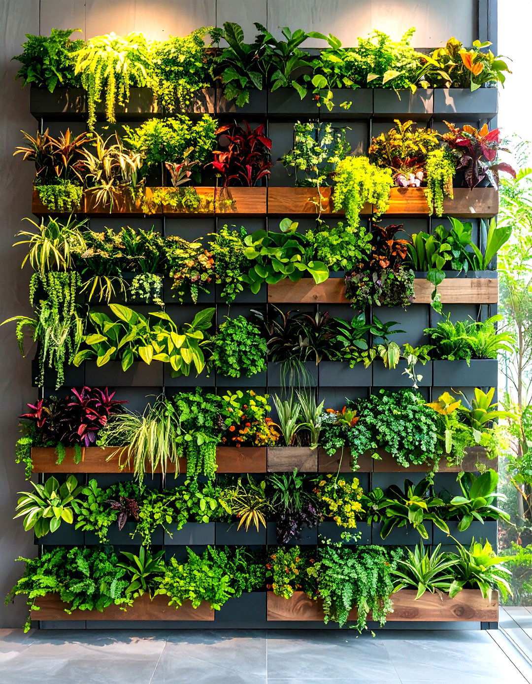 Vertical Tropical Wall Garden - 24 Tropical Landscape Ideas