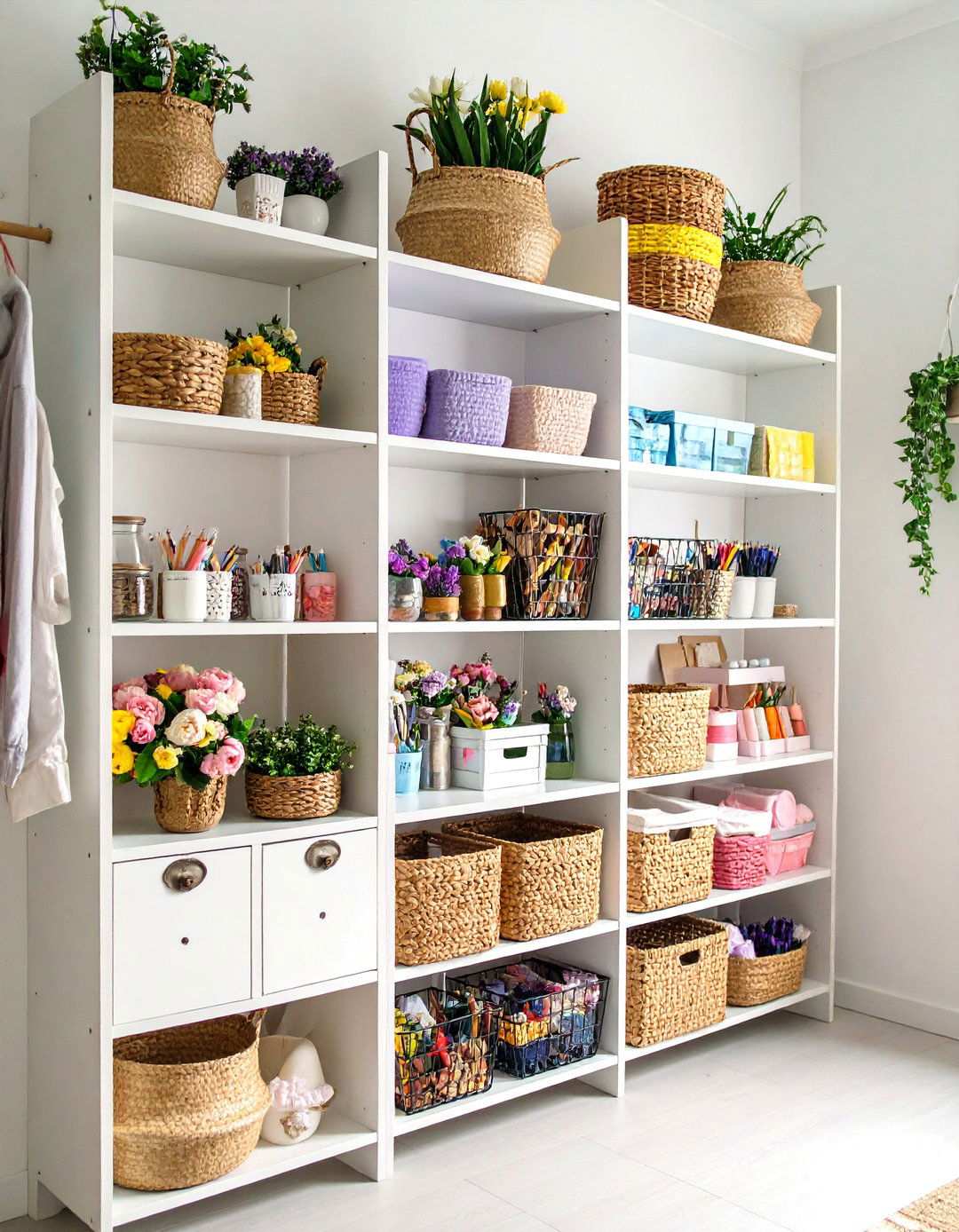 Vertical Wall Mounted Storage - 24 Small Craft Room Ideas
