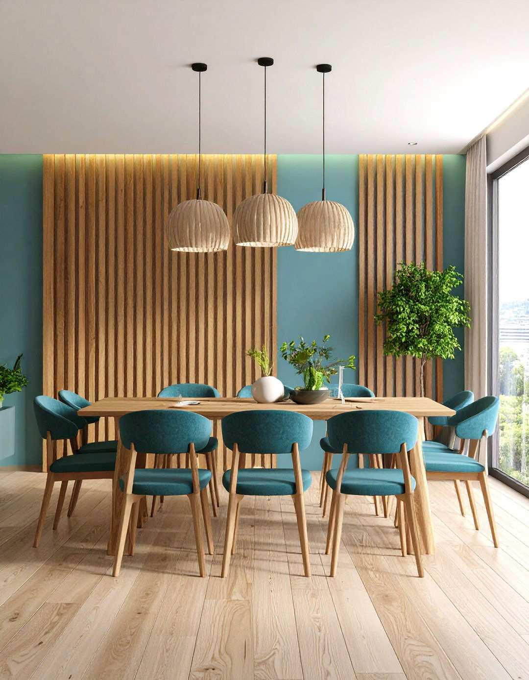 Vertical Wood Slat Accent Wall - 24 High Ceiling Tall Wall Decor Ideas