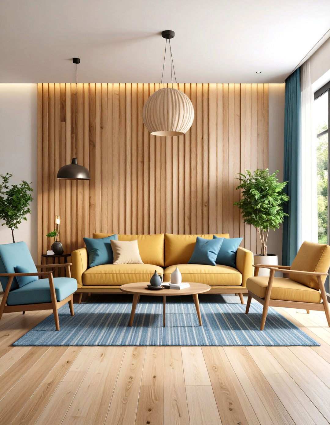 Vertical Wood Slat Design Systems - 24 Living Room Accent Wall Ideas