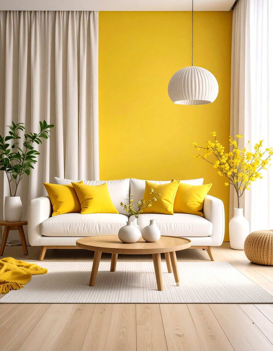 Vibrant Yellow Accent Walls - 24 Spring Decor Ideas