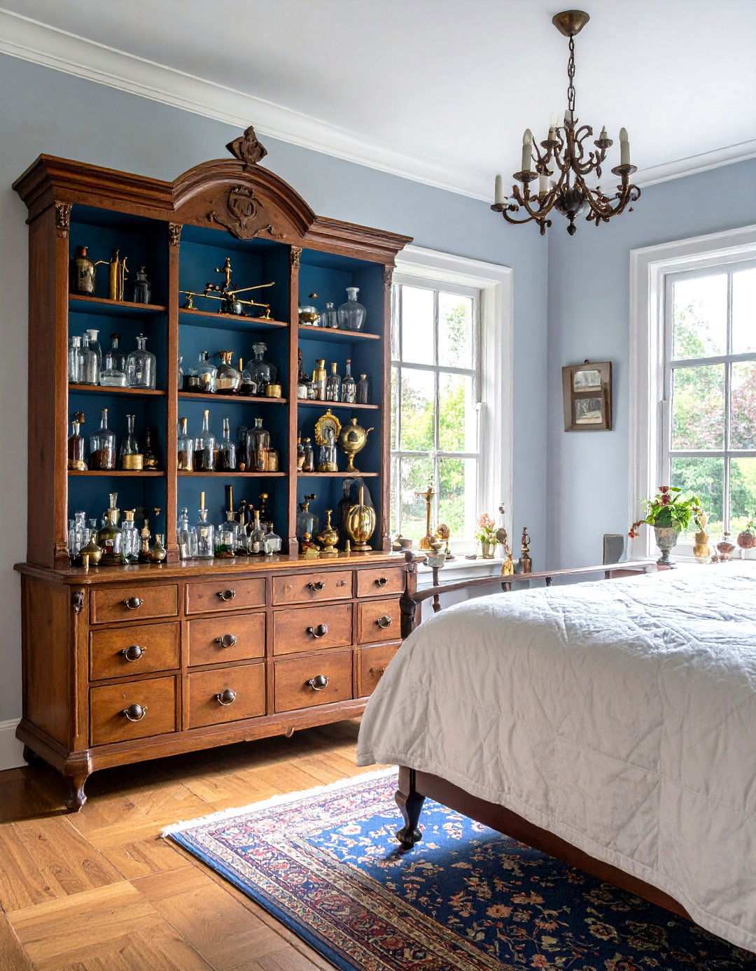 Victorian Apothecary Display - 24 Steampunk Bedroom Ideas