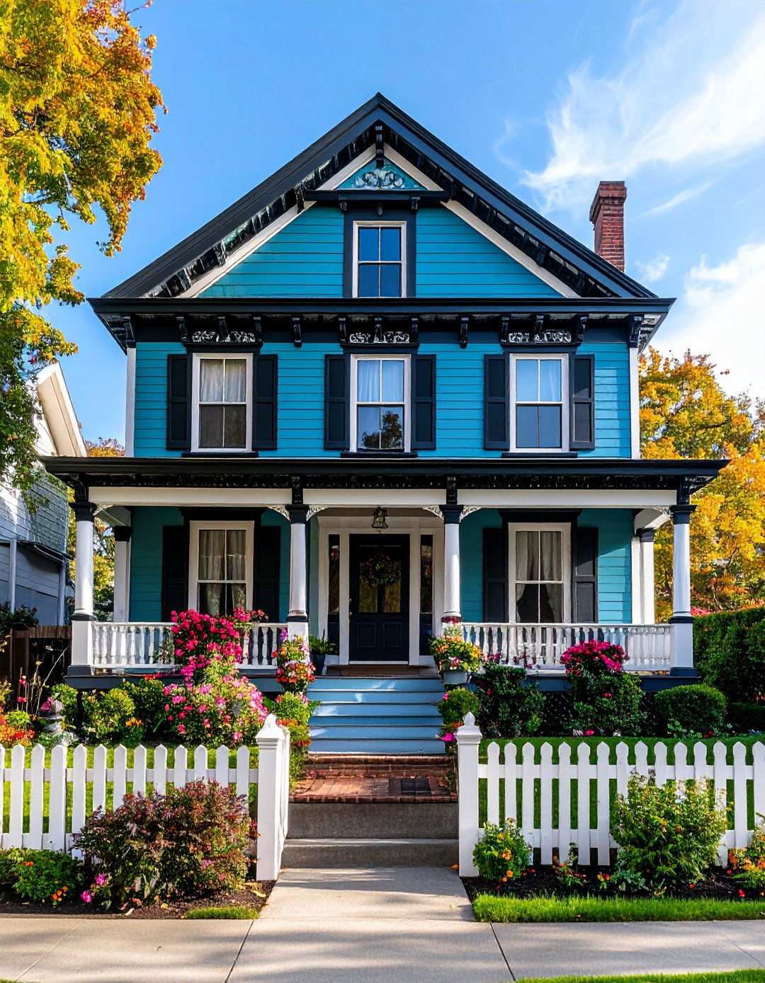 Victorian Black Trim Details - 24 Red Brick House with Black Trim Design Ideas