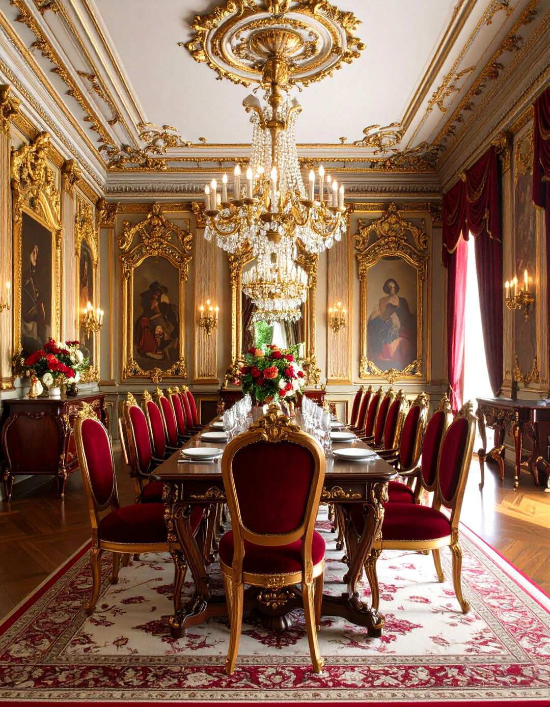 Victorian Dining Room with Ornate Dark Wood Details - 24 Vintage Dining Room Ideas