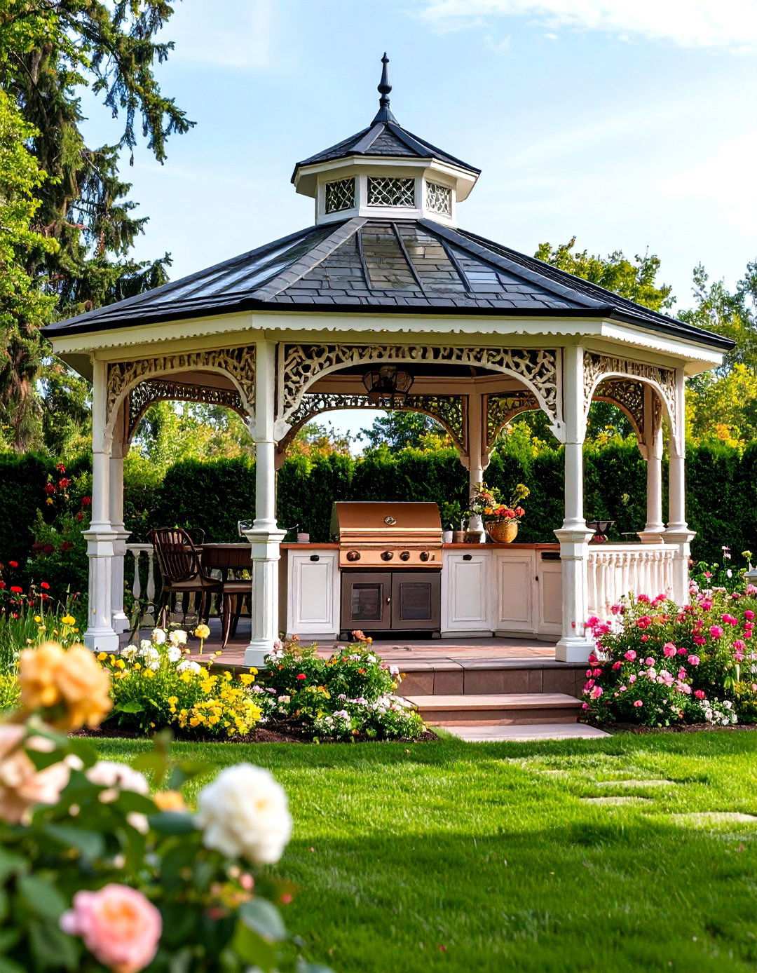 Victorian Elegance Gazebo - 24 Outdoor Kitchen with a Gazebo Ideas