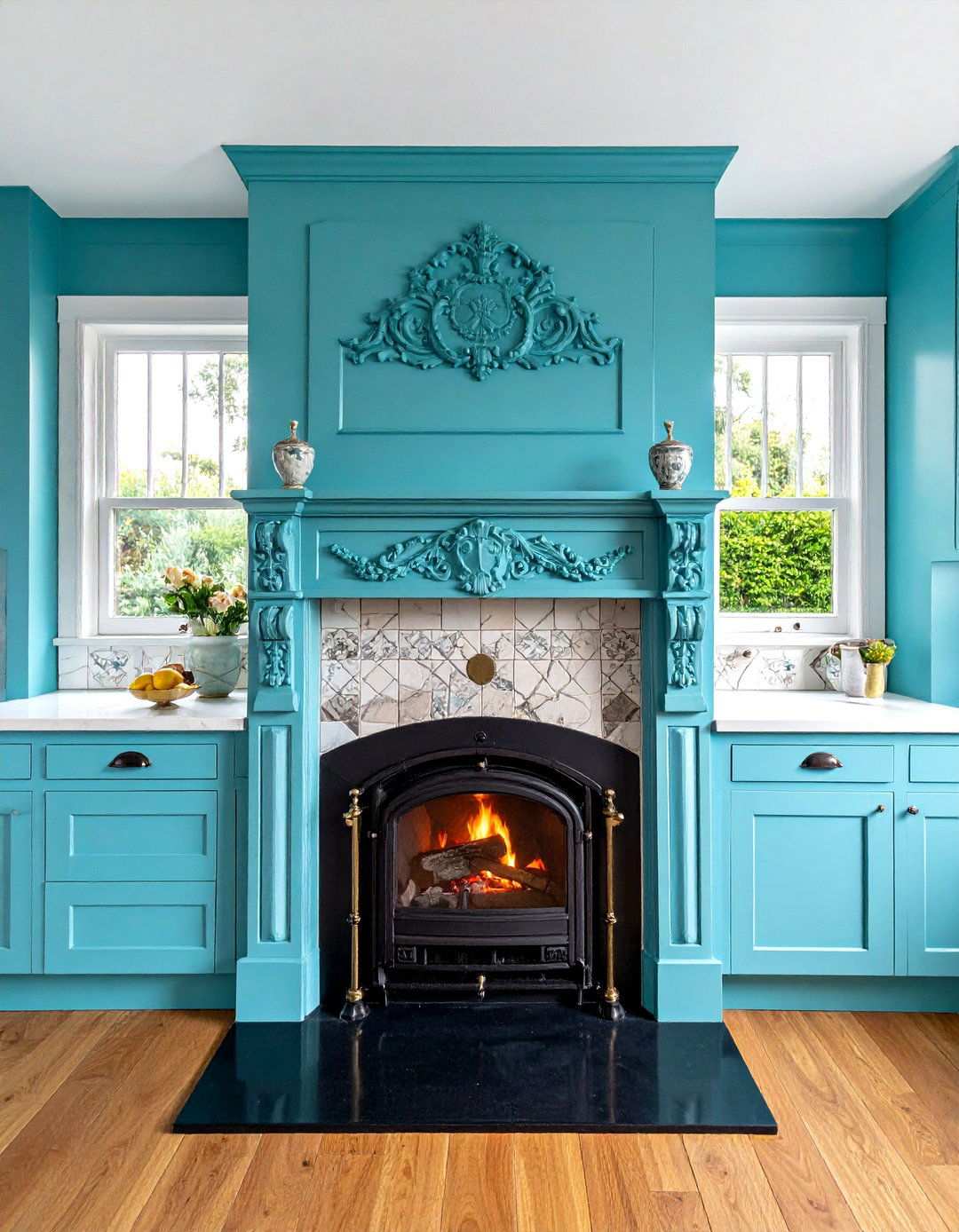 Victorian Kitchen Fireplace - 24 Kitchens With Fireplaces