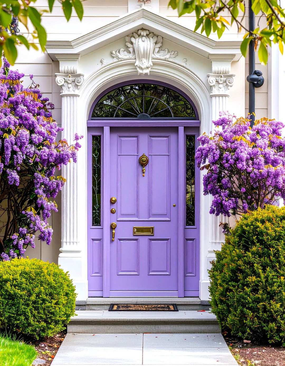 Victorian Lavender Door with Ornate Details - 24 Lavender Front Door Ideas