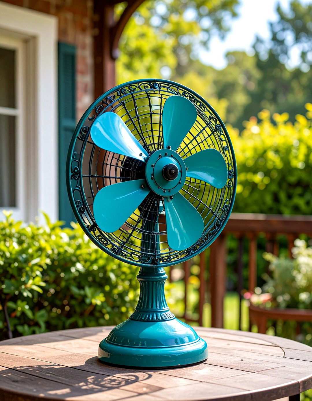 Victorian Patio Fan with Ornate Cast Iron Details - 24 Patio Fan Ideas