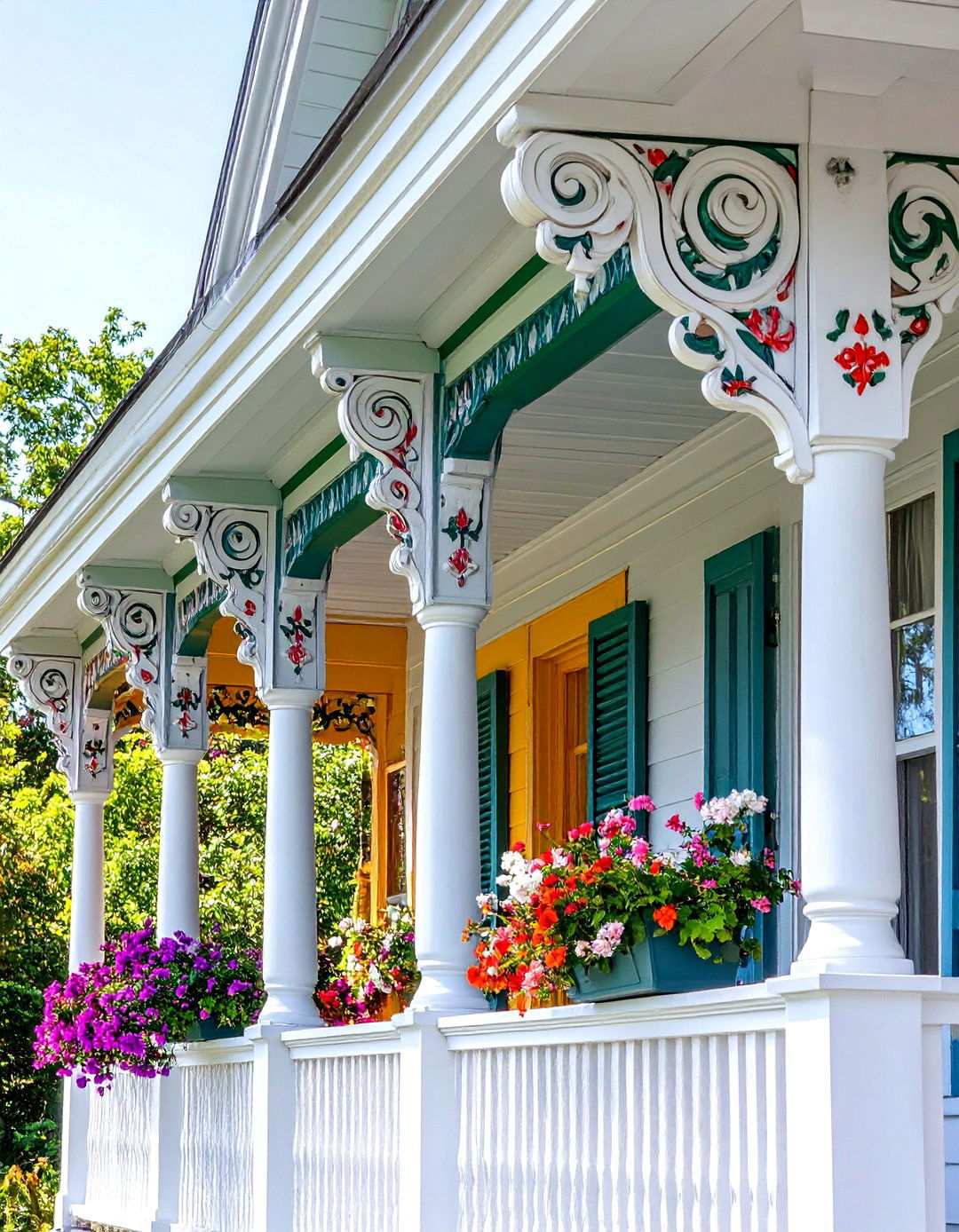 Victorian Porch with Corbels and Brackets - 24 Victorian Porch Ideas