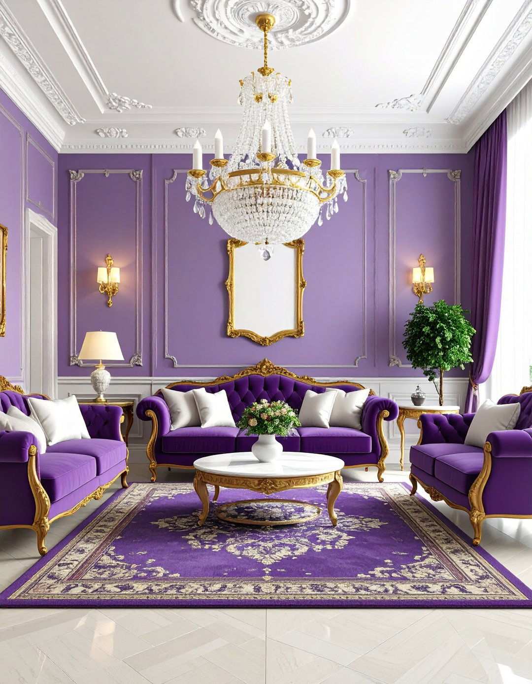 Victorian Purple Living Room - 24 Purple Living Room Ideas
