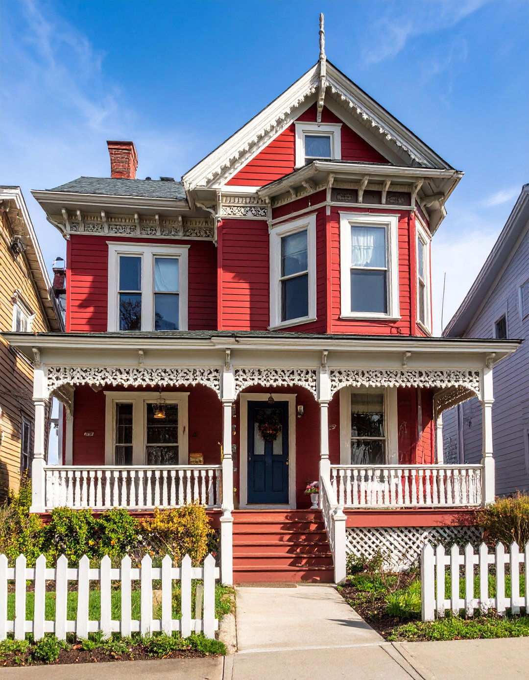 Victorian Red Painted Lady Architecture - 24 red home exterior ideas