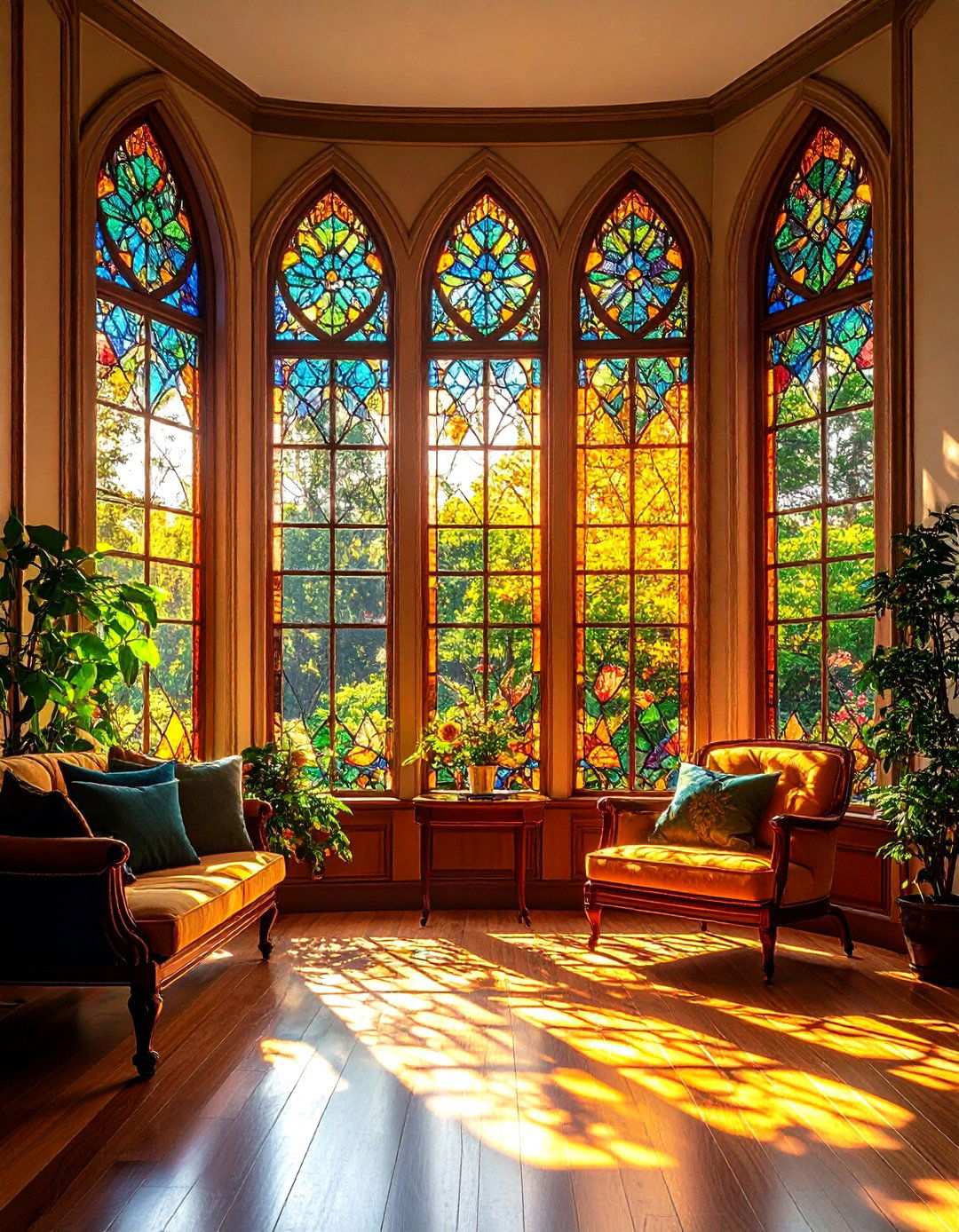 Victorian Stained Glass Windows - 24 Steampunk Living Room Ideas