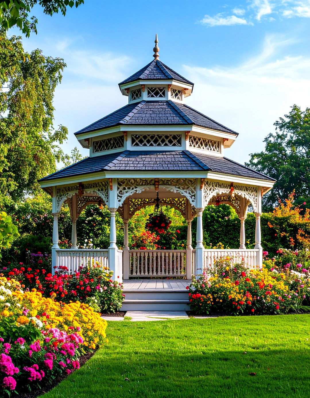 Victorian Style Ornate Gazebo - 24 patio with a gazebo ideas