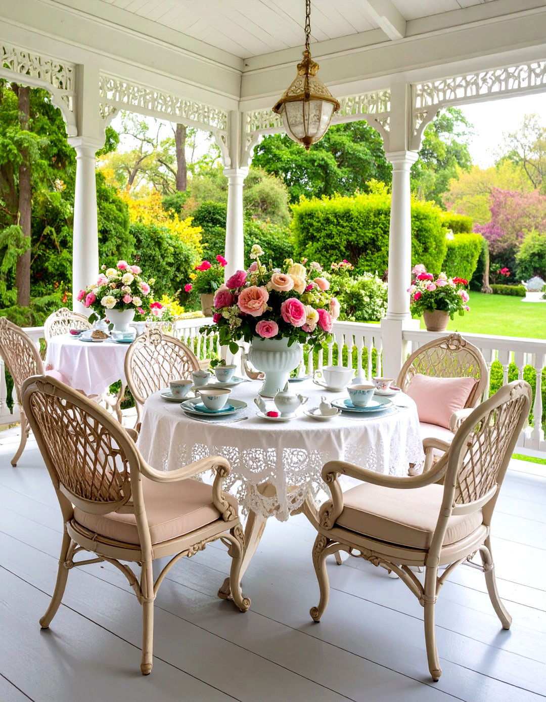 Victorian Tea Party Porch Setup - 24 Victorian Porch Ideas