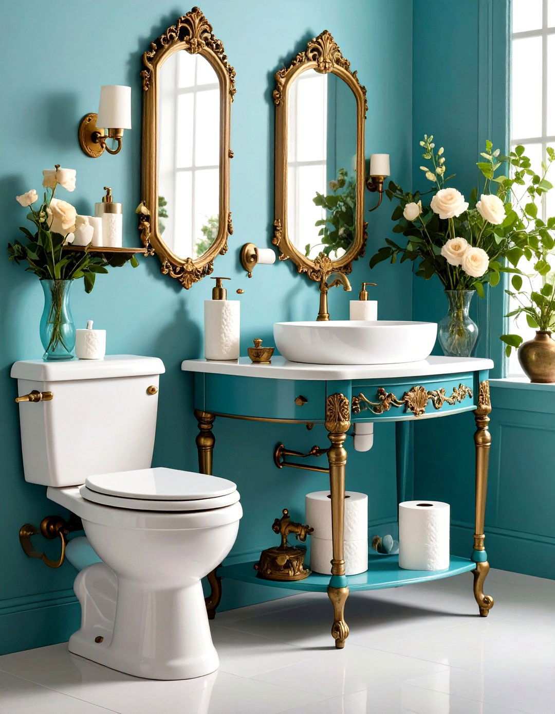 Victorian Toilet Paper Holder and Accessories - 24 Victorian Bathroom Ideas