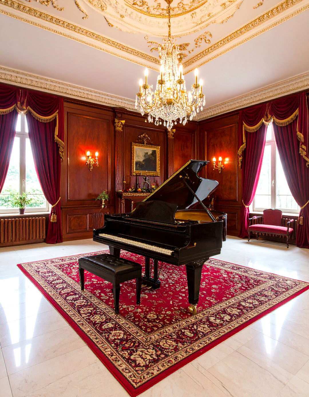 Victorian Traditional Music Parlor - 24 Piano Room Ideas
