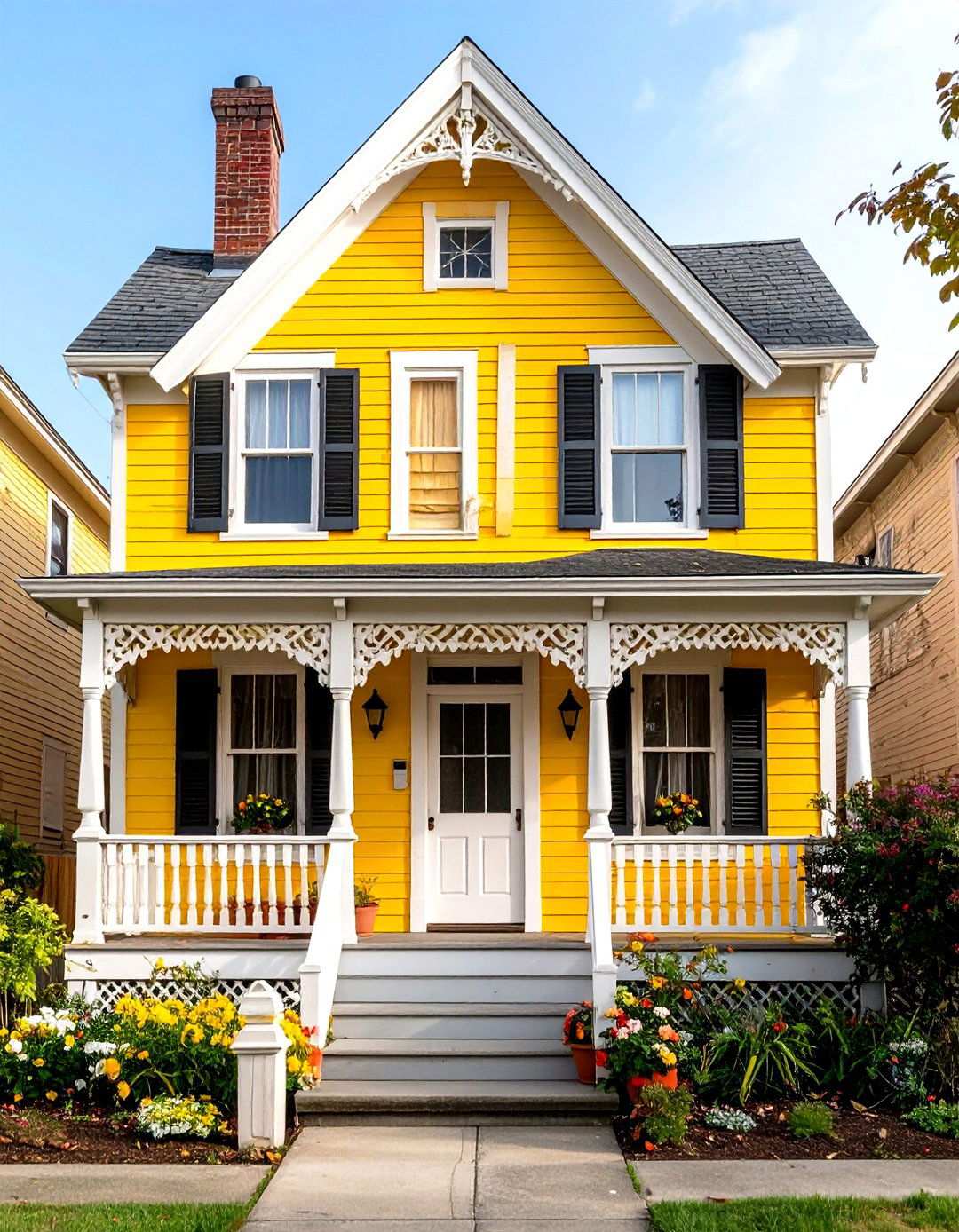 Victorian Yellow Cottage with Ornate Details - 24 Yellow Exterior Home Ideas