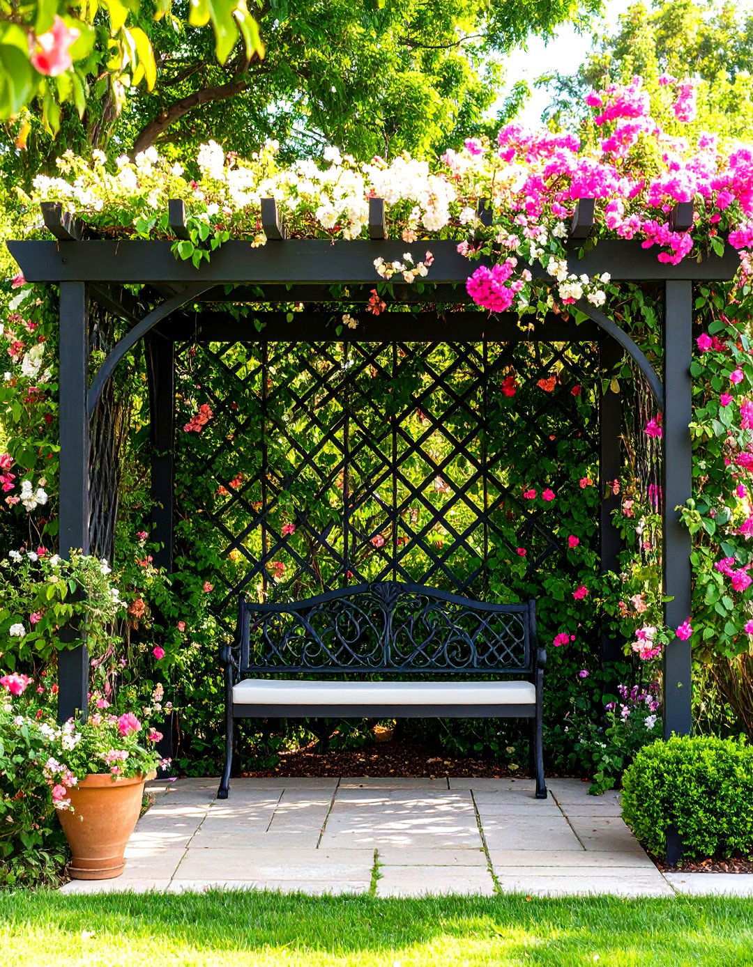 Vine Covered Trellis Privacy Screen Design - 24 spanish bungalow exterior ideas