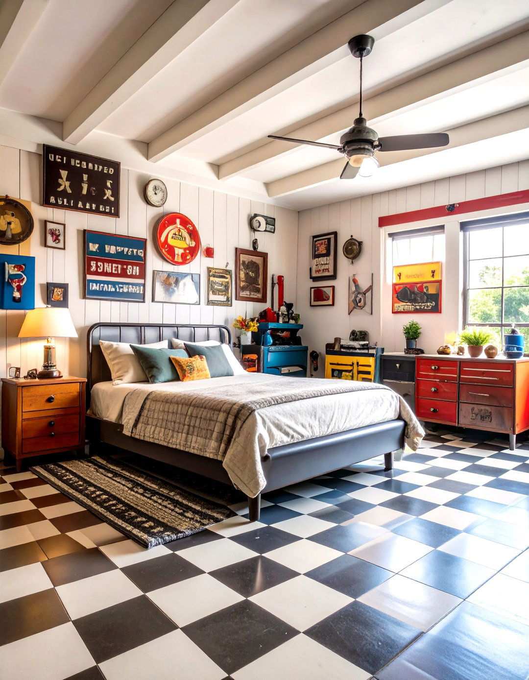 Vintage Automotive Garage Bedroom - 24 Man Cave Bedroom Ideas
