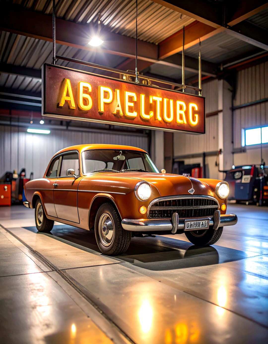 Vintage Automotive Route Sign with Highway Graphics - 24 Man Cave Sign Ideas