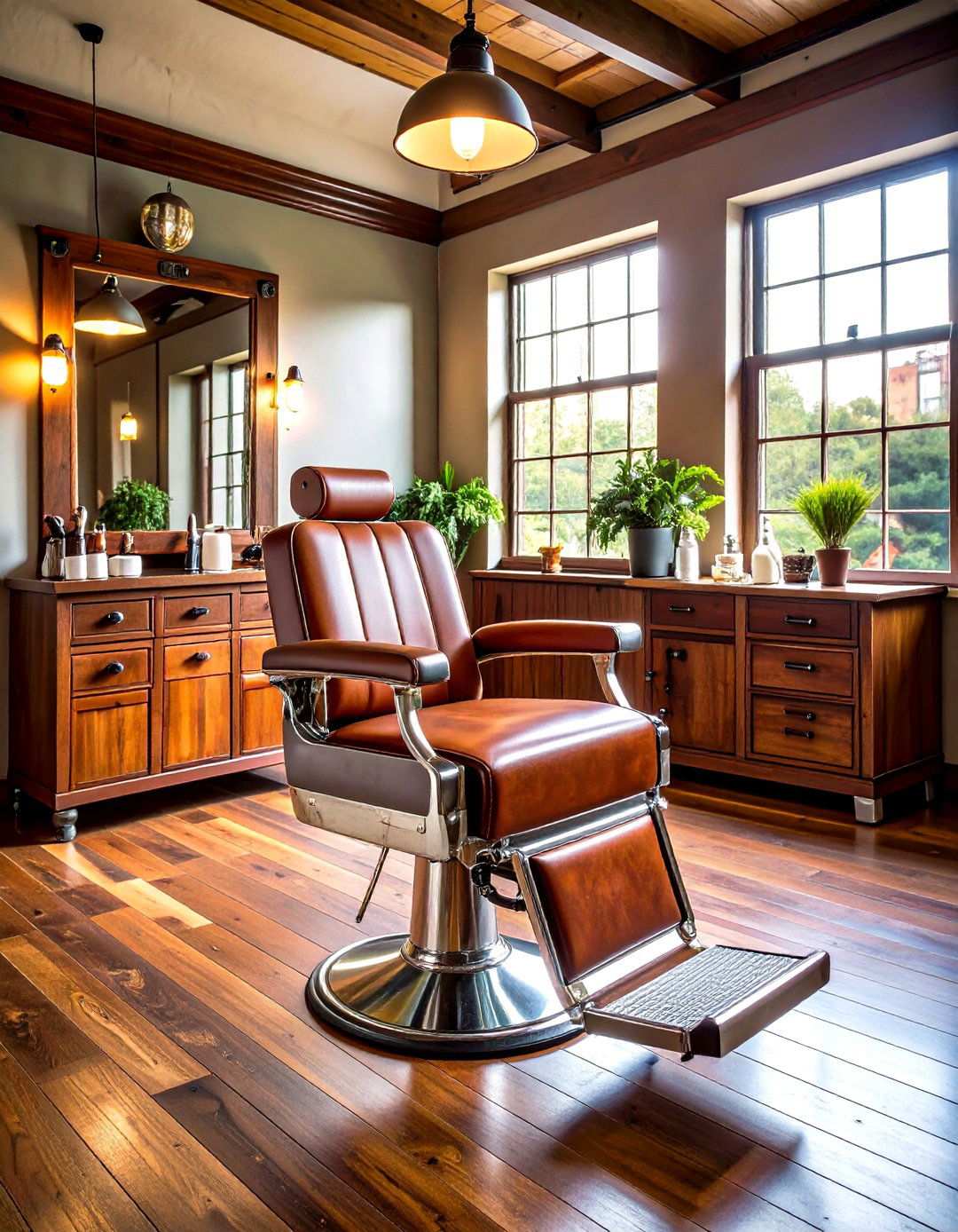 Vintage Barber Chairs for Unique Character - 24 Man Cave Seating Ideas