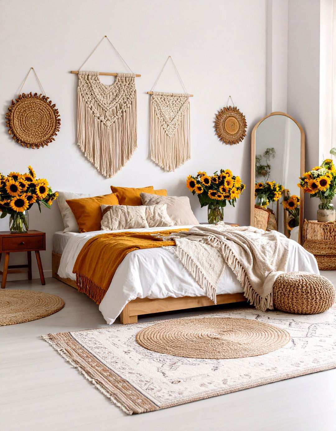 Vintage Bohemian Sunflower Paradise - 24 Sunflower Bedroom Ideas
