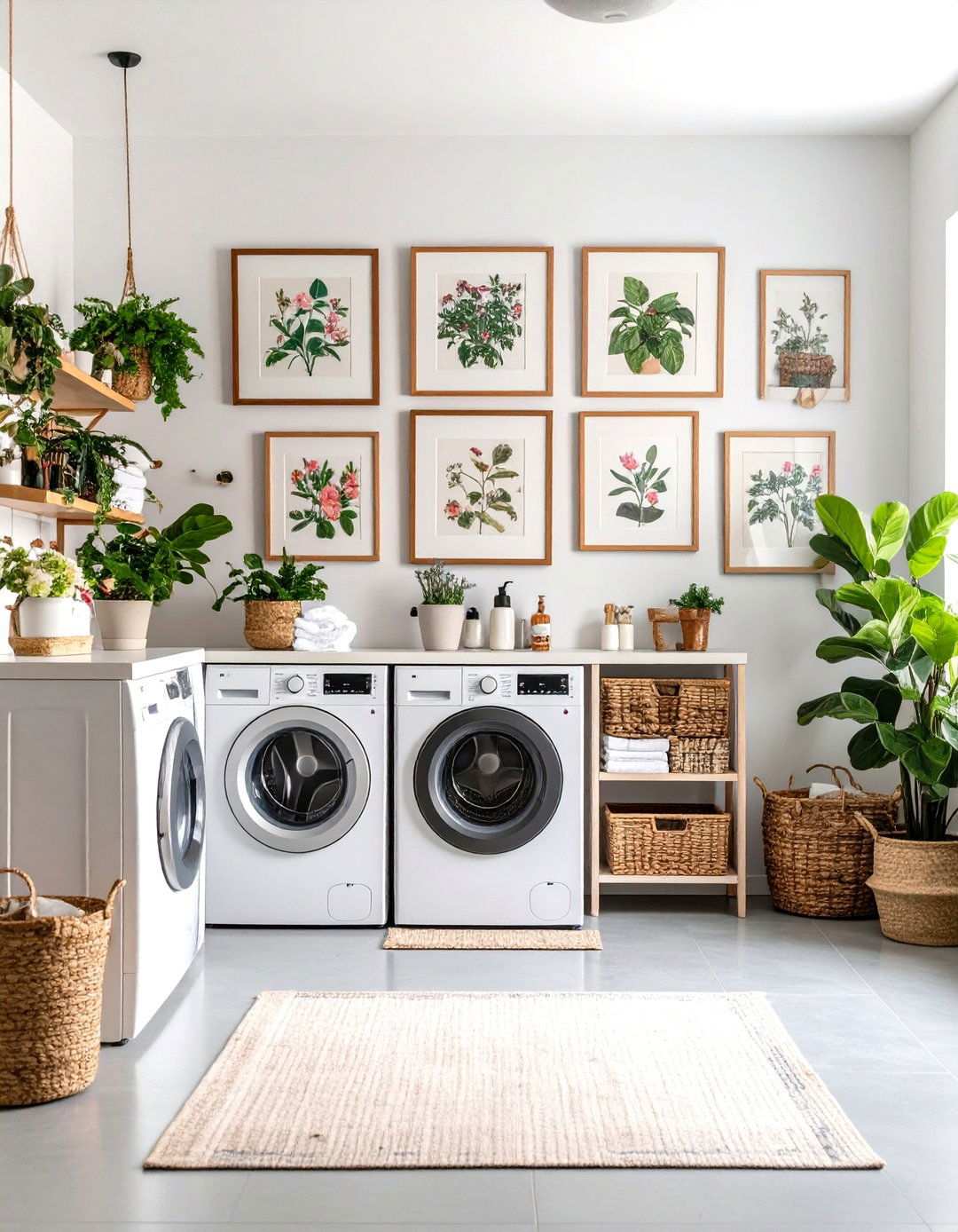 Vintage Botanical Print Wall Art - 24 Vintage Laundry Room Decor Ideas