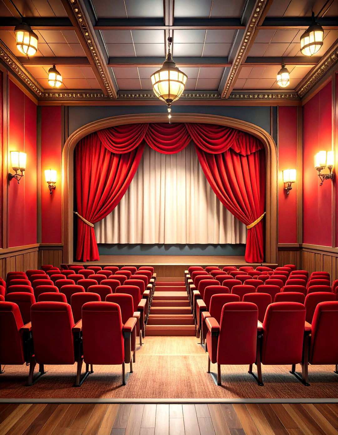Vintage Cinema Room with Classic Theater Elements - 24 Small Media Room Ideas