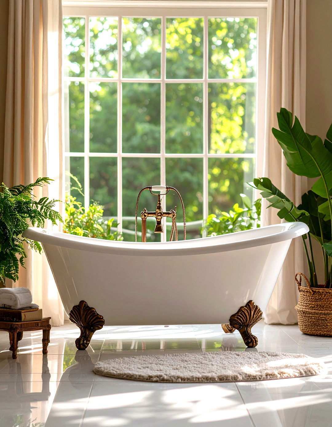 Vintage Clawfoot Tub Centerpieces - 24 Rustic Bathroom Ideas
