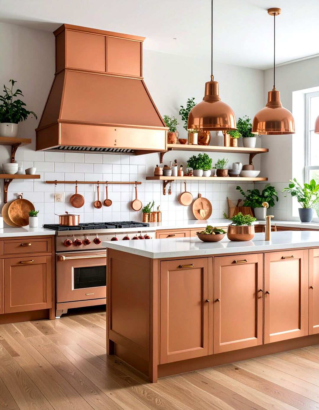 Vintage Copper Accent Elements - 24 Townhouse Kitchen Ideas