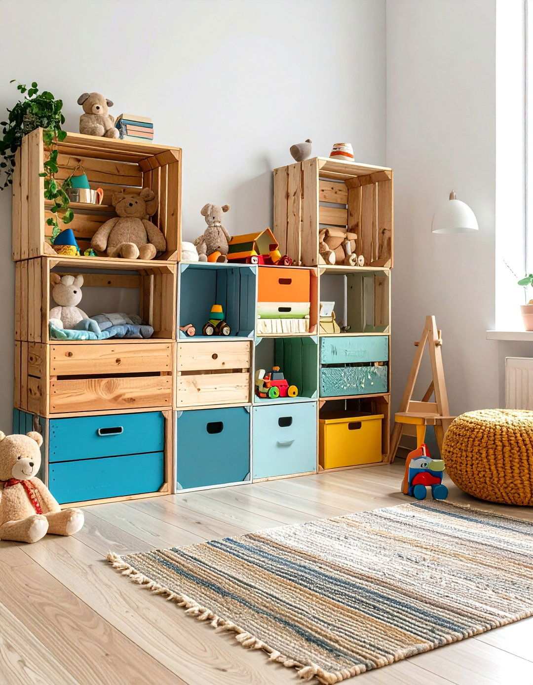 Vintage Crate Stacking - 24 Toy Storage Ideas