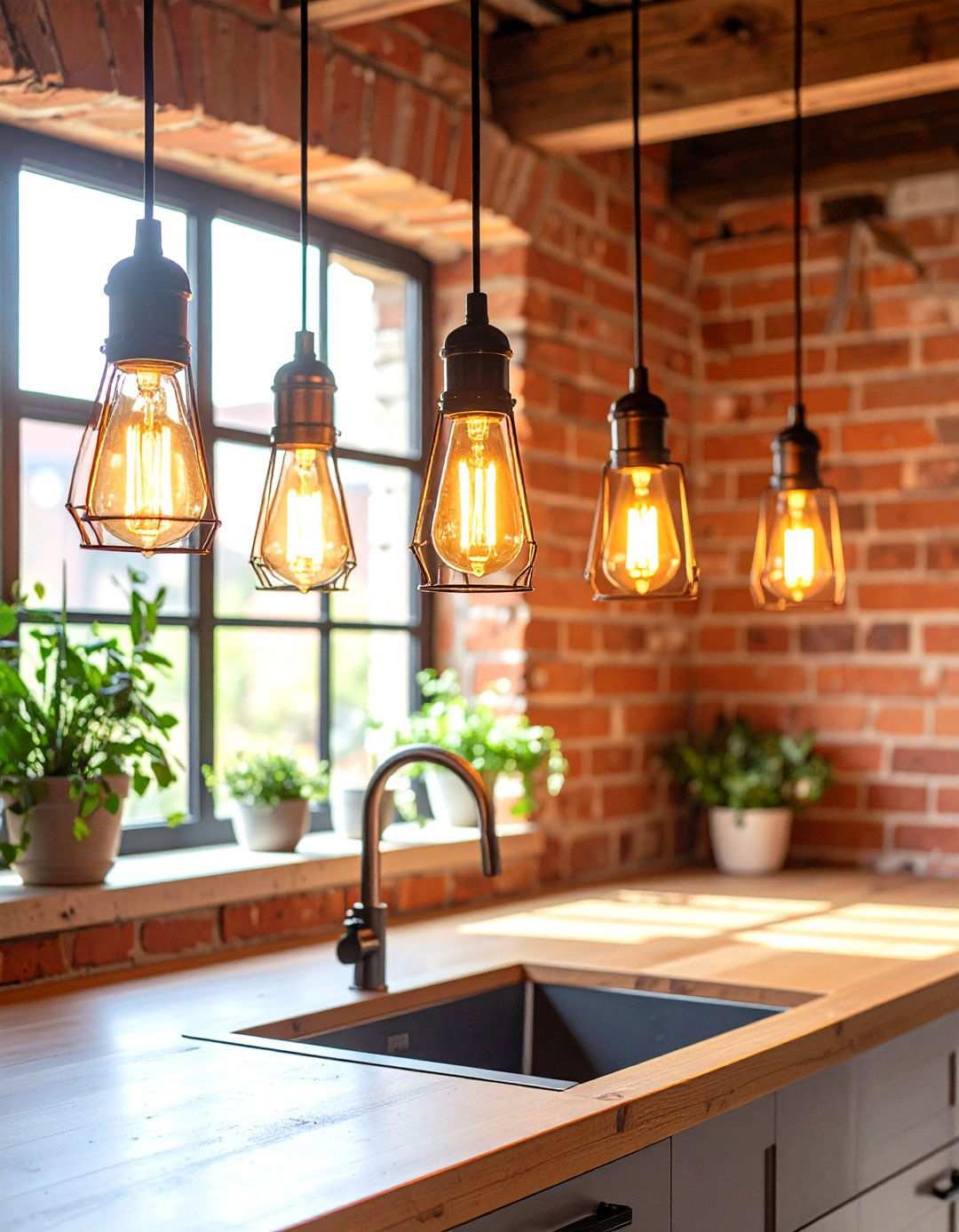 Vintage Edison Bulb Kitchen Sink Lighting - 24 Kitchen Sink Lighting Ideas