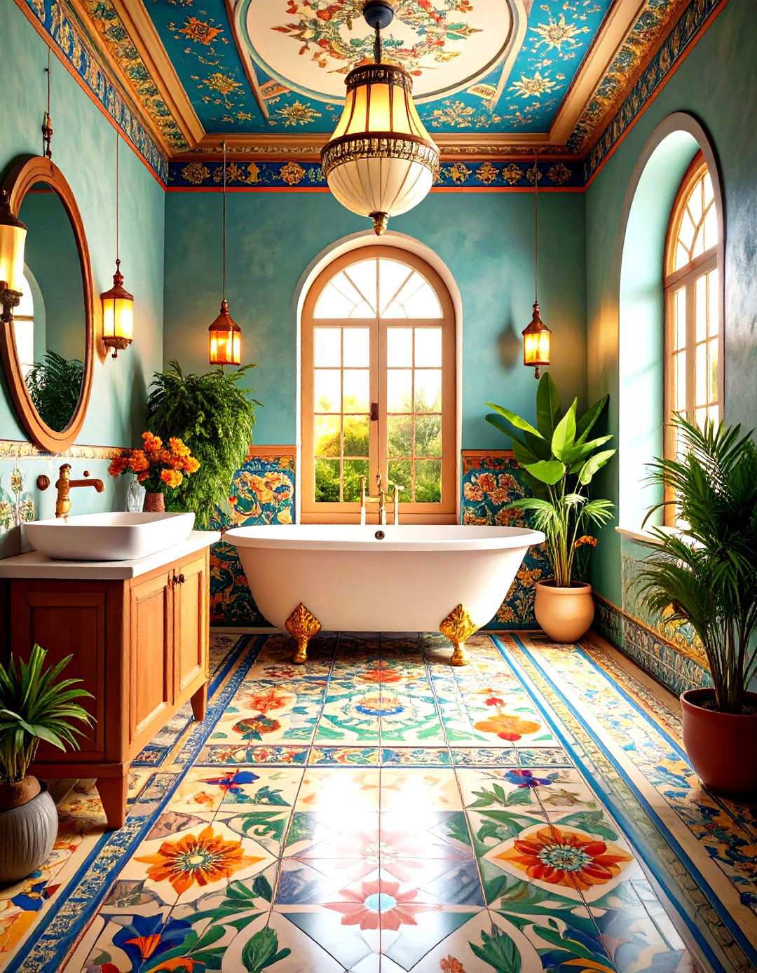 Vintage Encaustic Patterns - 24 Small Bathroom Flooring Ideas