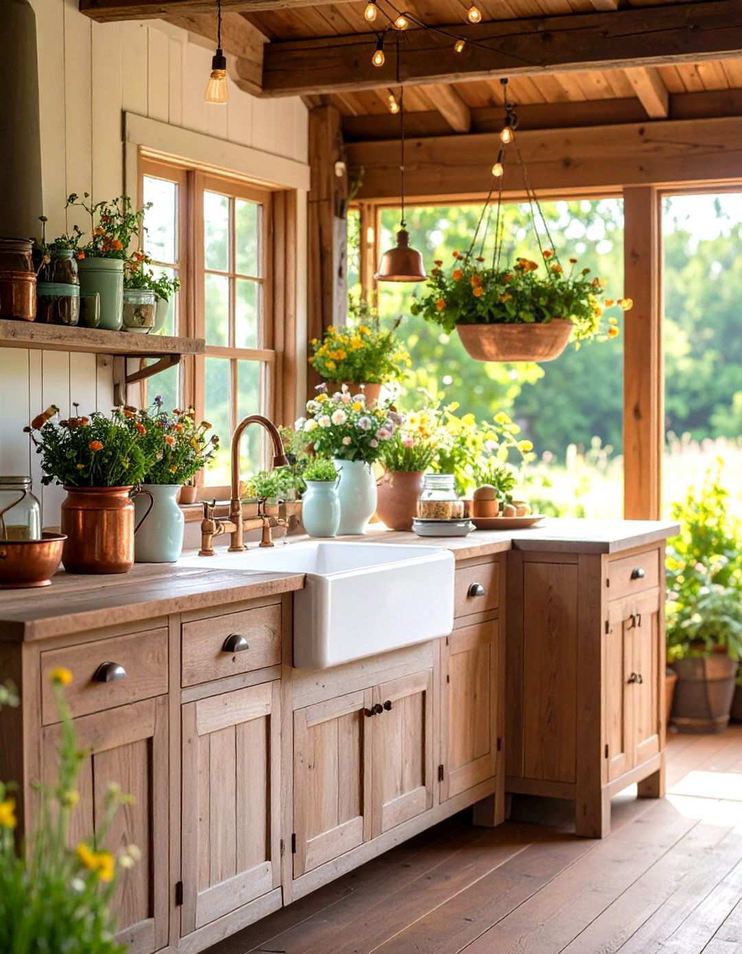 Vintage Farmhouse Apron Sink Mud Kitchen Station - 24 Mud Kitchen Ideas