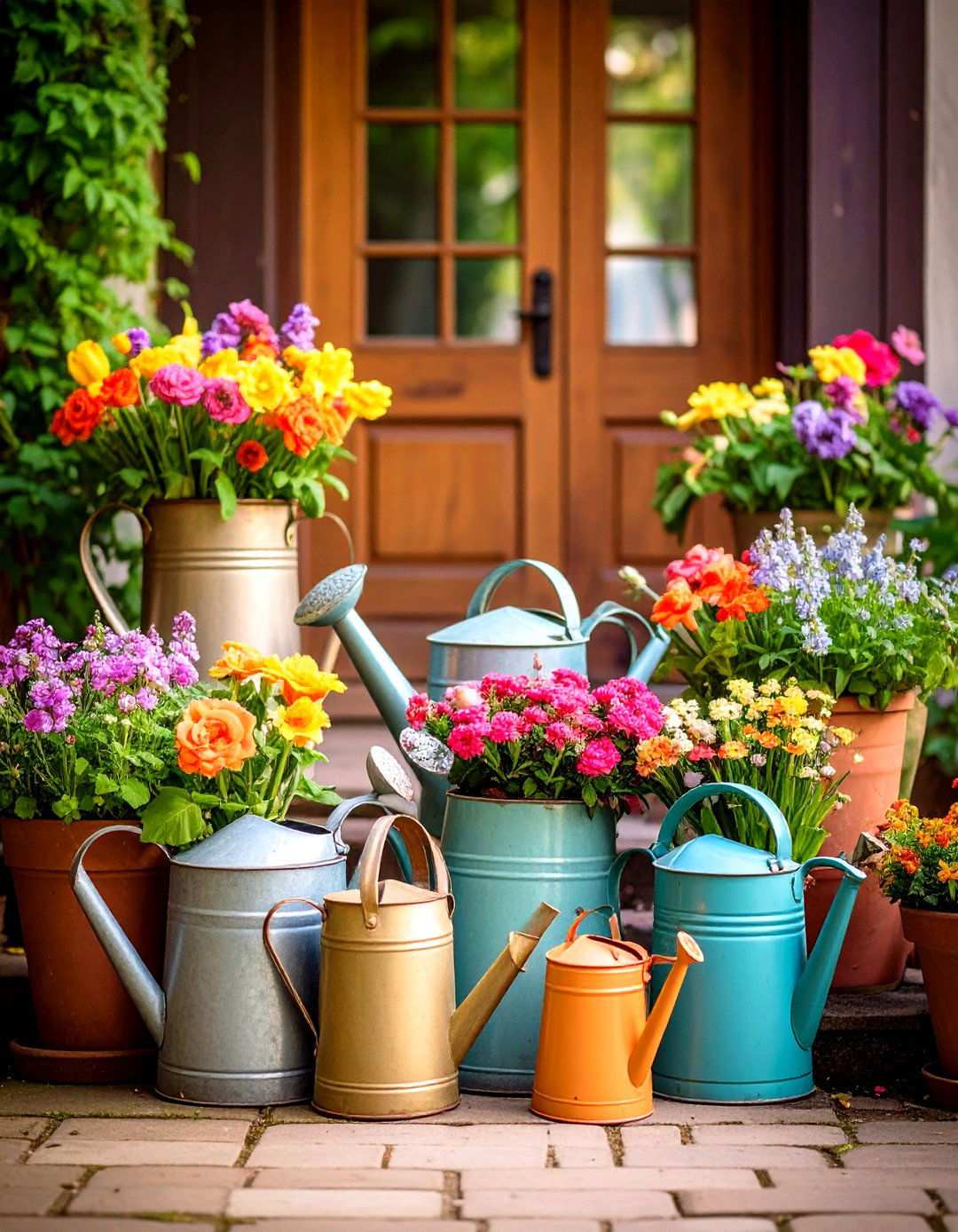 Vintage Garden Tool Display - 24 Spring Front Door Decor Ideas