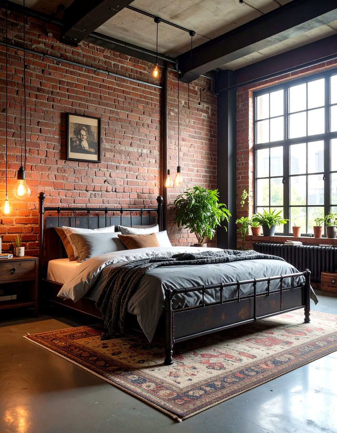 Vintage Industrial Matte Black Character - 24 Matte Black Bedroom Ideas