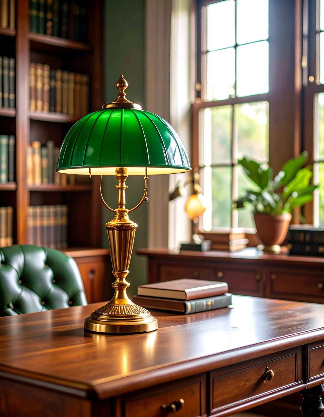 Vintage Inspired Banker Lamp Style - 24 Home Office Lighting Ideas