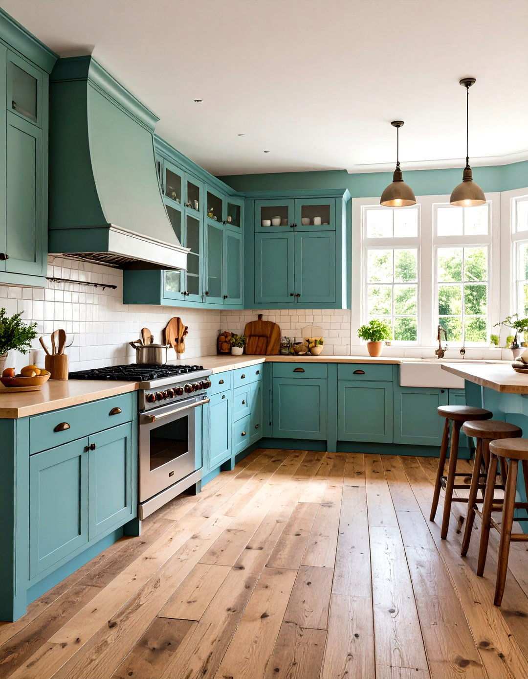 Vintage Inspired Distressed Wood Kitchen - 24 Kitchens With Wood Floors