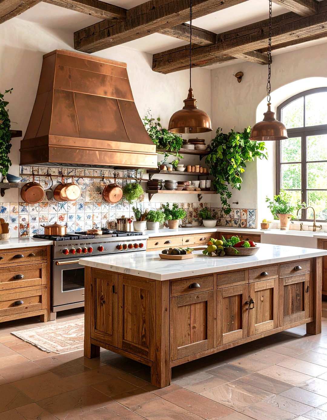 Vintage Italian Kitchen with Copper Accents and Antique Charm - 24 Italian Kitchen Design Ideas