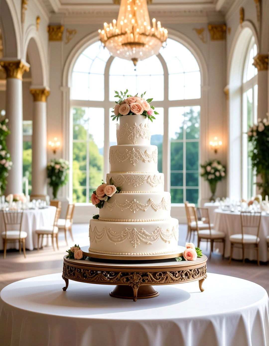 Vintage Lace Pattern Cake - 24 Small Wedding Cake Ideas