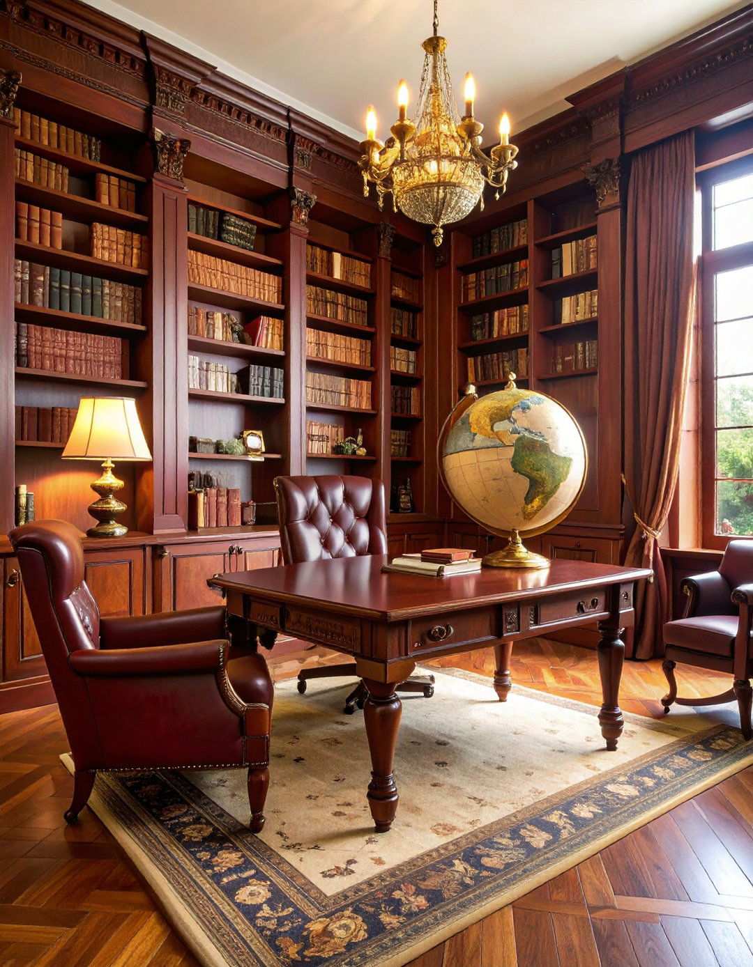 Vintage Library Gentlemans Office - 24 Man Cave Office Ideas