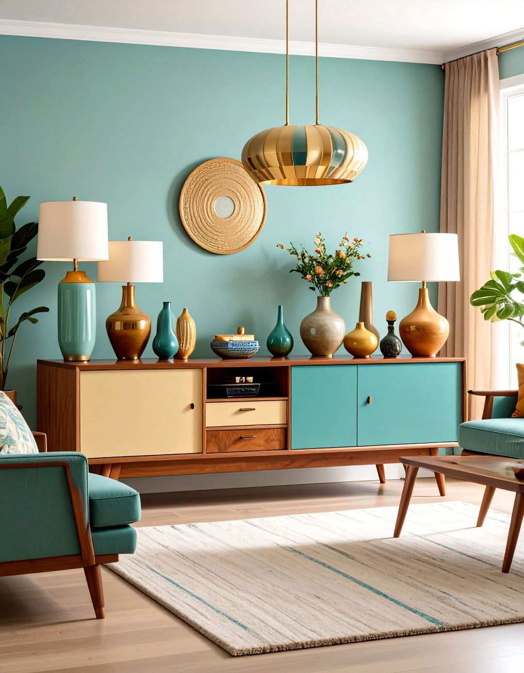 Vintage Mid Century Console Display - 24 Tv Console Decor Ideas