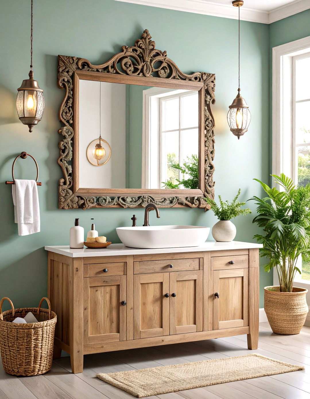 Vintage Mirror Statement Pieces - 24 Rustic Bathroom Ideas