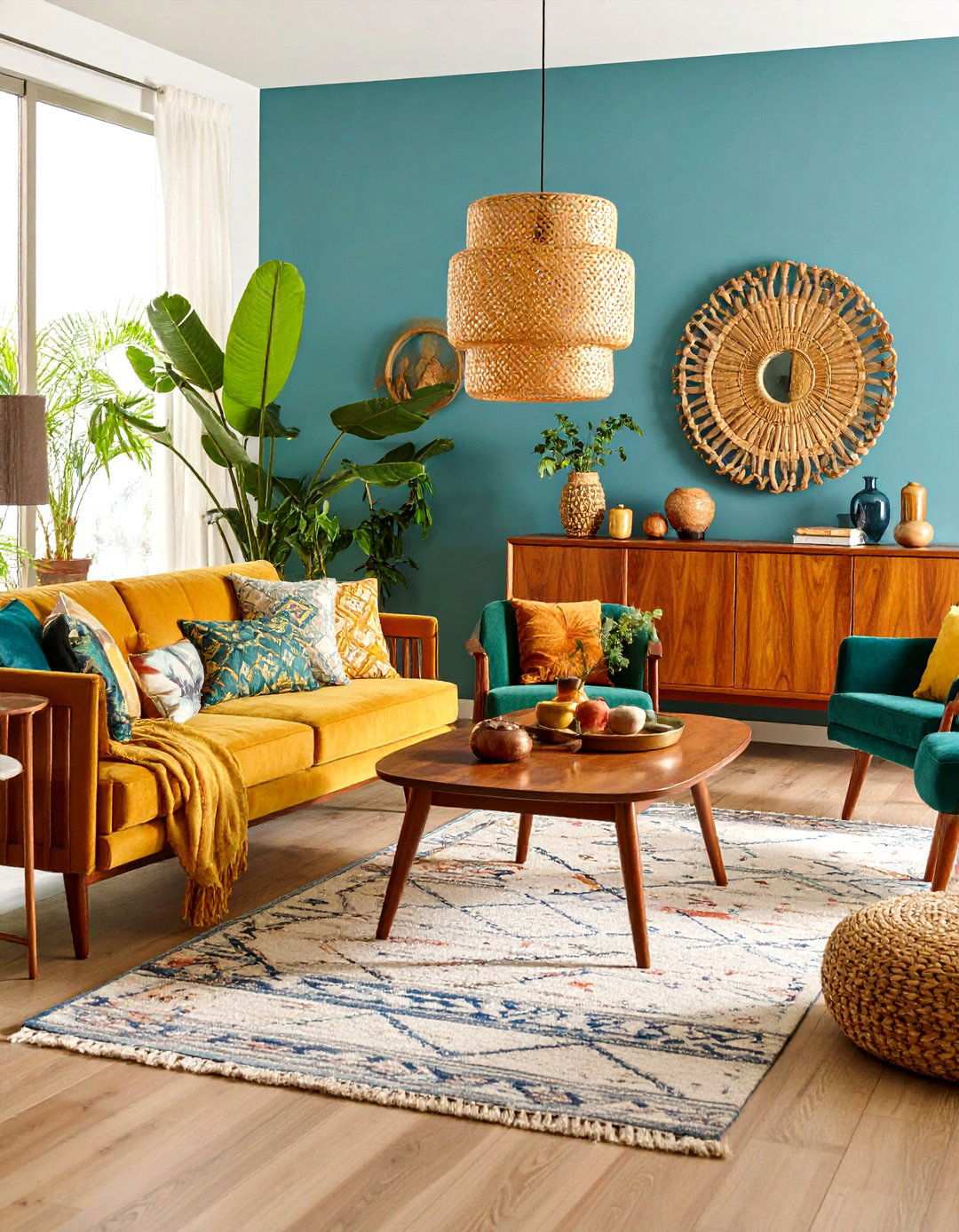 Vintage Modern Mix with Mid Century Console - 24 Small Living Room Ideas With Tv and Dining Table