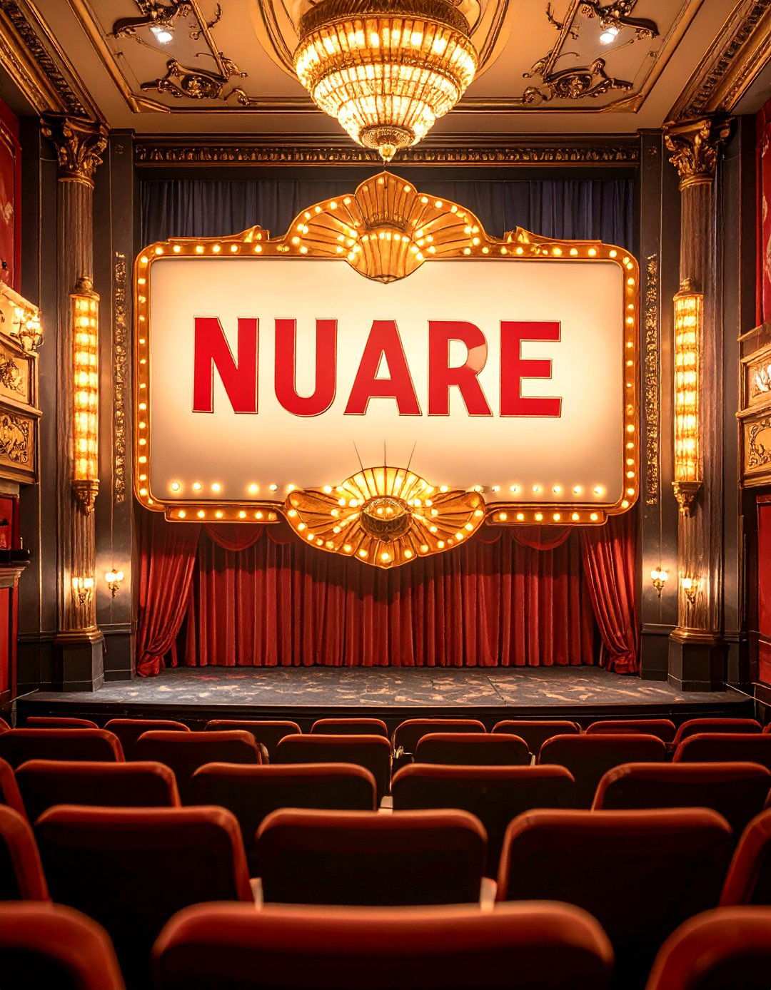Vintage Movie Theater Sign with Cinema Graphics - 24 Man Cave Sign Ideas
