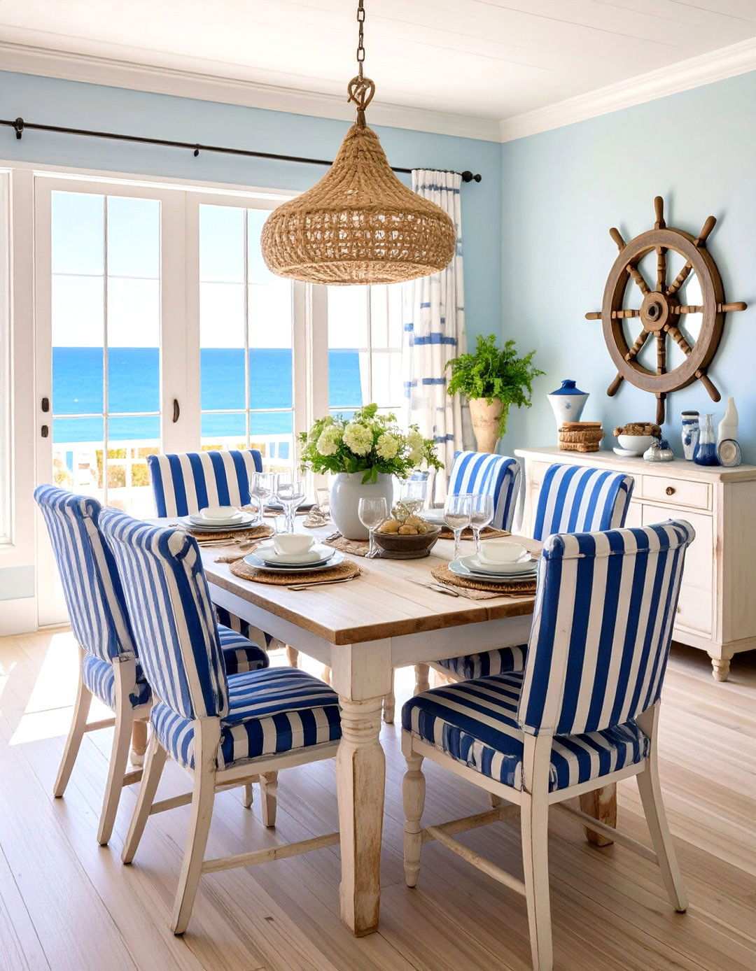 Vintage Nautical Coastal Dining Room with Maritime Heritage - 24 Vintage Dining Room Ideas