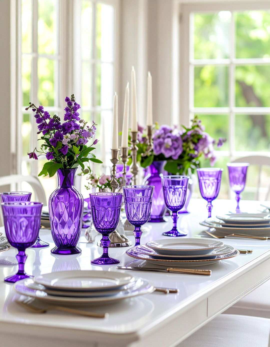 Vintage Purple Depression Glass Collection - 24 Purple Dining Room Ideas