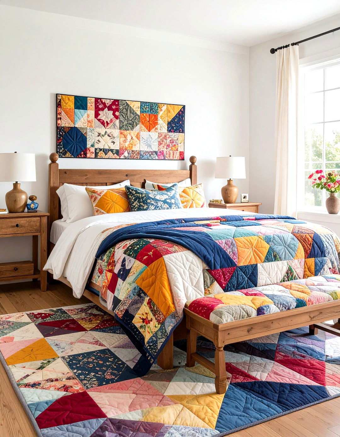 Vintage Quilt Collection Display - 24 Rustic Bedroom Ideas