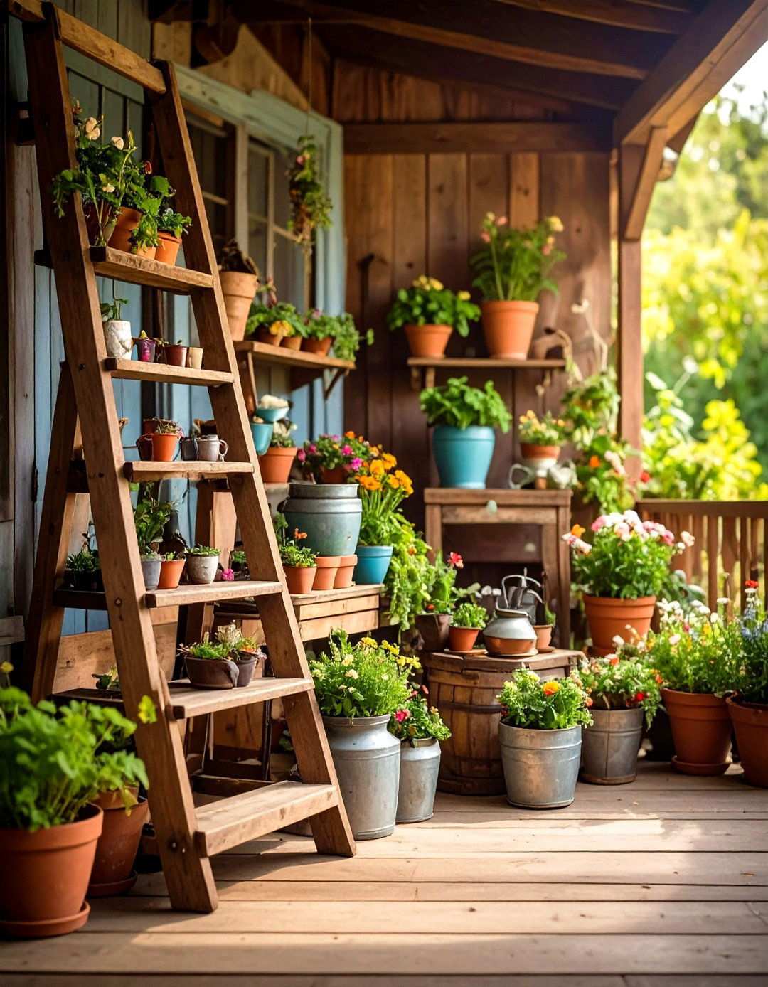 Vintage Repurposed Item Displays - 24 Rustic Front Porch Ideas