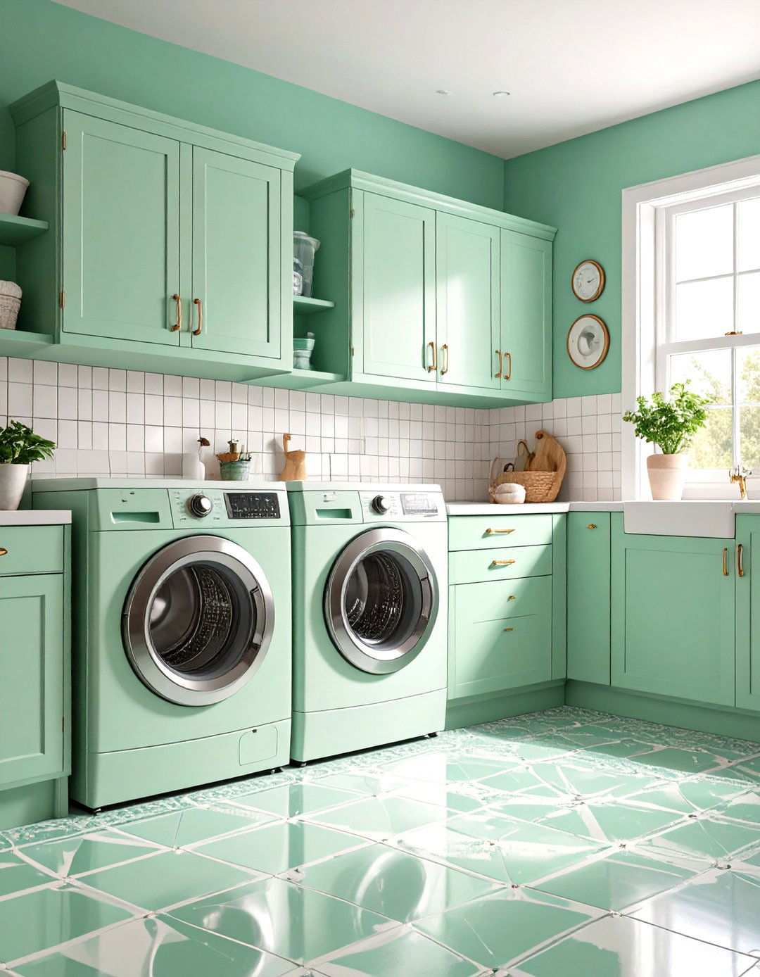 Vintage Retro Recreation - 24 Modern Laundry Room Ideas